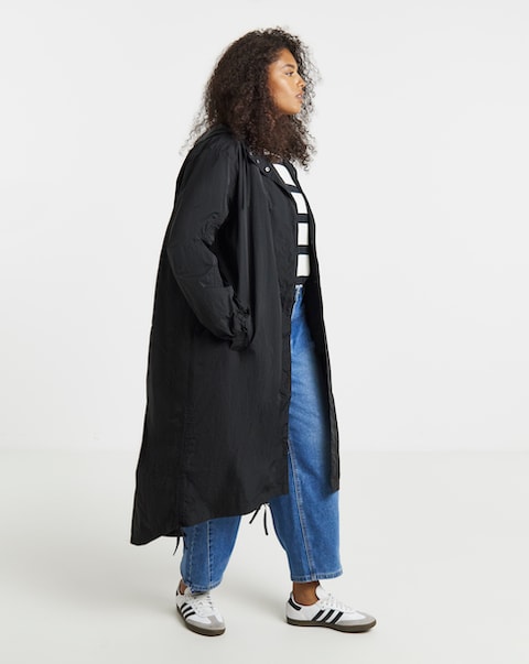 Simply Be Black Utility Parachute Jacket