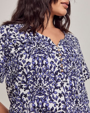 Julipa Petite Cotton Printed V-Neck T-Shirt