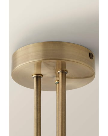 ValueLights Amelie Gold 3 Arm Ceiling Light with Smoked Ribbed Glass