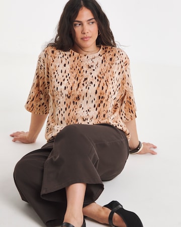 Simply Be Printed Waffle Kimono T-Shirt