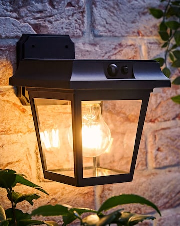ValueLights Solar Powered LED Matte Black Sensor Outdoor Wall Light