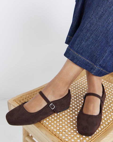 Sophia Mary Jane Flat Shoes - Extra Wide Fit (EEE)