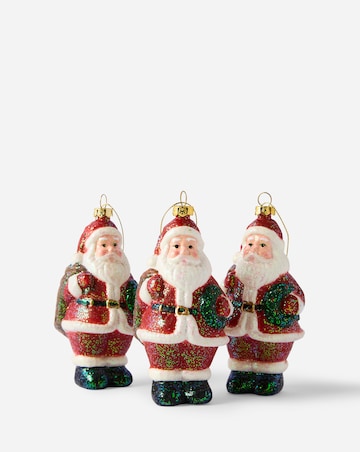 Set of 3 Hanging Santas