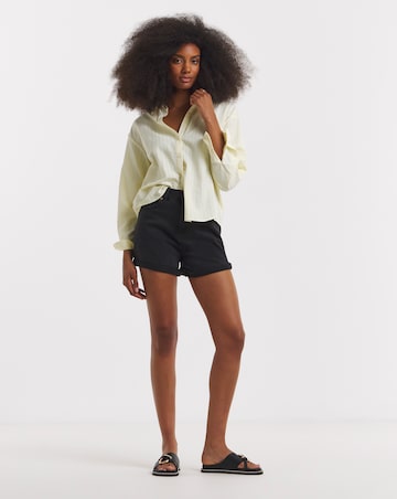 Simply Be 99/1 Washed Black Comfort Stretch Denim Loose Mom Short