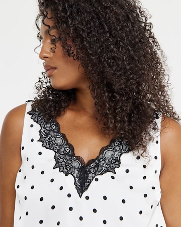Simply Be Ivory Spot Lace Trim Cami