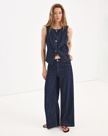 Mango Wide Leg Rinse-Wash Jeans