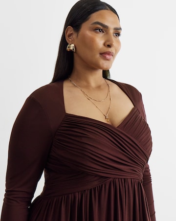 Joanna Hope Draped Bodice Jersey Midi Dress
