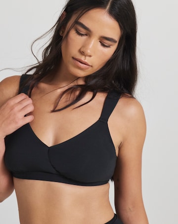 Figleaves Comfort Cotton Modal Sleep Bra (DD-GG) Charcoal