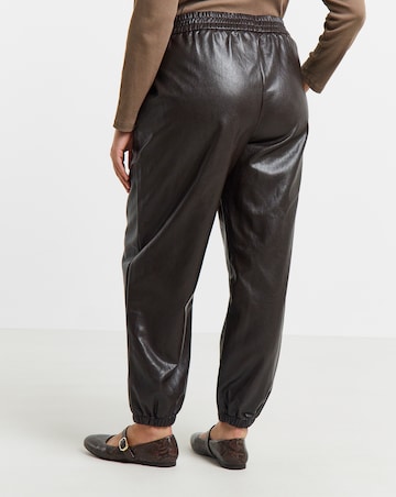 Simply Be Chocolate PU Balloon Trouser