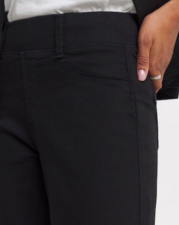 Black Stretch Wide Leg Pull On Jeggings