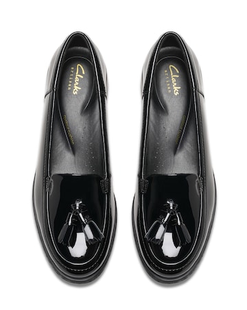 Clarks Havisham Edge Patent Leather Tassle Loafers - Wide Fit (E)
