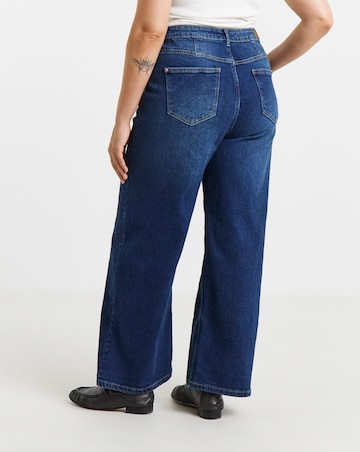 99 1 Indigo Comfort Stretch Slouchy Wide Leg Jeans