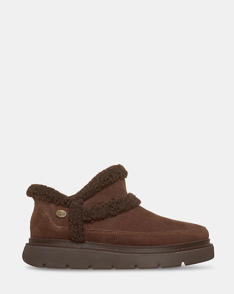 Skechers Chocolate Slip In Bobs Keepsakes Lite Boots - Standard Fit (D)