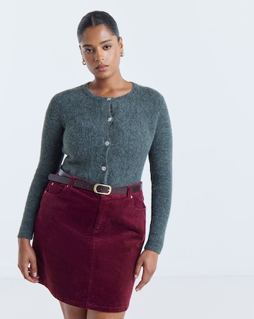 Burgundy Cord Mini Skirt