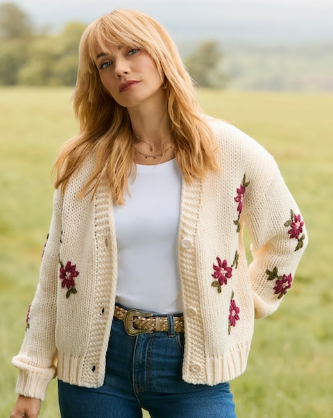 Joe Browns Fabulous Floral Embroidered Cardigan
