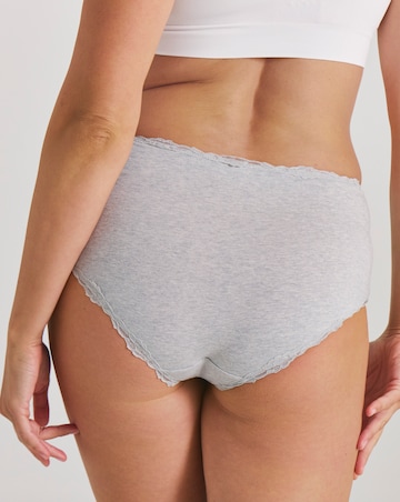 Pretty Secrets (3 Pack) Cotton Lace Trim Brief Knickers
