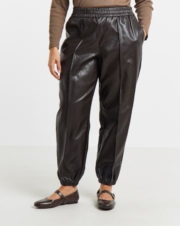 Simply Be Chocolate PU Balloon Trouser
