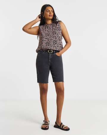 Simply Be Leopard Topstitch Shell Vest