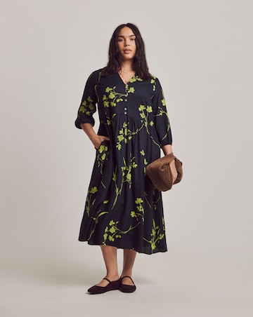 Julipa Navy Printed Midi Dress