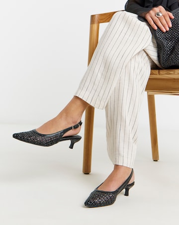 Bolero Woven Pointed Toe Slingbacks - Extra Wide Fit (EEE)