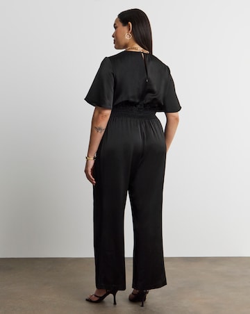 Joanna Hope Black Satin Jumpsuit