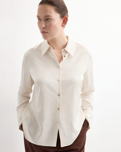 Mango Satin Finish Flowy Shirt