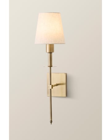 ValueLights Kincaid Antique Brass Rechargeable Easy Fit Wall Light Shade