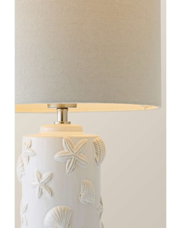 ValueLights Selene Embossed Seashell Table Lamp