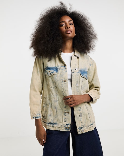 Simply Be Light Wash Boyfriend Denim Jacket