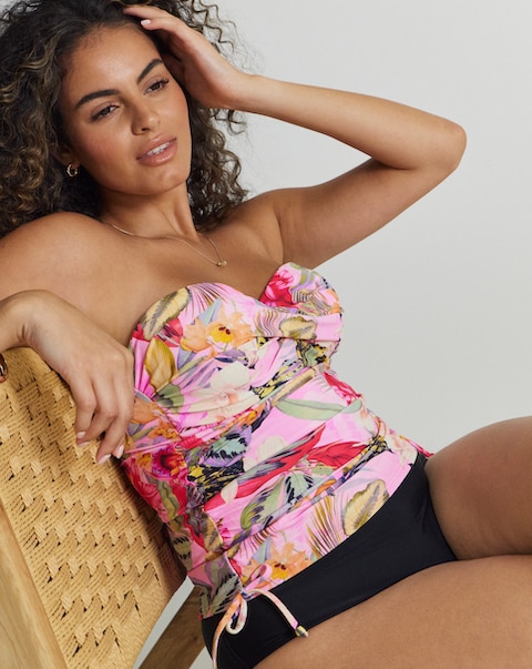 Figleaves Fiji Underwired Bandeau Tankini Top