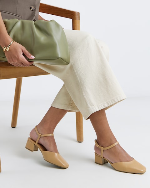 Jennifer Two Part Heeled Shoes - Wide Fit (E)