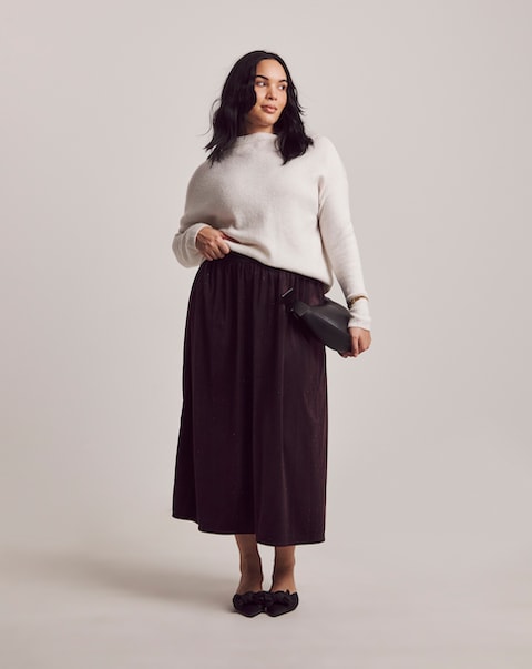 Julipa Velvet Embellished Midi Skirt