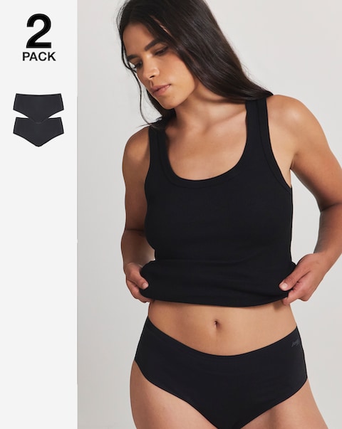 Sloggi (2 Pack) Zero One Midi Knickers Black