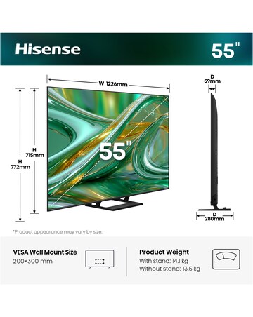 Hisense 55E8STUK 55in Mini-LED 4K Ultra HD HDR Smart TV
