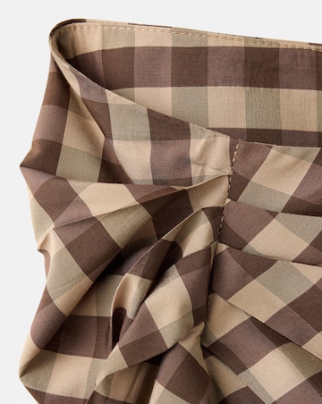 Mango Gingham Skirt With Draped Detail