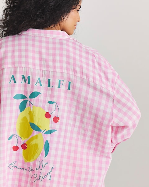 Simply Be Placement Graphic Beach Shirt