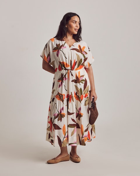 Julipa V Neck Tiered Midi Dress