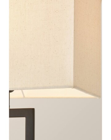 ValueLights Gloria Black Double Stem Table Lamp with Rectangular Shade
