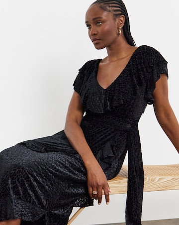Joanna Hope Maxi Ruffle Burnout Dress