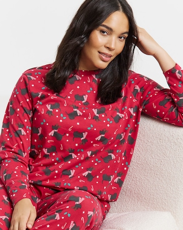 Pretty Secrets Christmas Scottie Dog Family Pyjamas - Womens