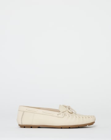 Swift Whipstitch Detail Puckered Leather Loafers - Wide Fit (E)