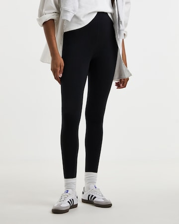 Black Cotton Rich High Waisted Legging