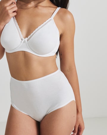 Pretty Secrets 4 Pack Value Cotton Full Brief Knickers -White