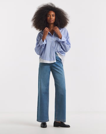 Mid Blue Stretch Wide Leg Weekender Jeggings