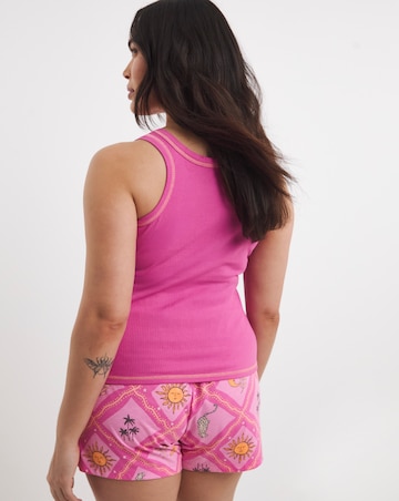 Pretty Secrets (2 Pack) Ribbed Vest Pyjama Short Sets