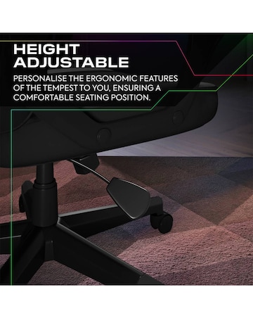 X Rocker Tempest Ergonomic PC Gaming Chair with LED Lights - RGB Black