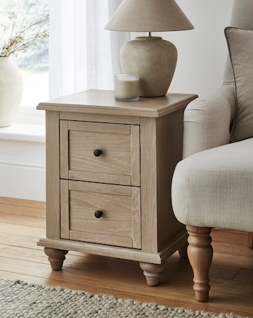 Julipa Imogen Ready Assembled Wooden 2 Drawer Side Table