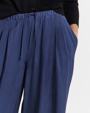 Simply Be Navy Palazzo Twill Trouser