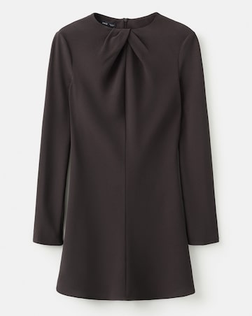 Mango Long-Sleeve Mini Dress With Draped Neck