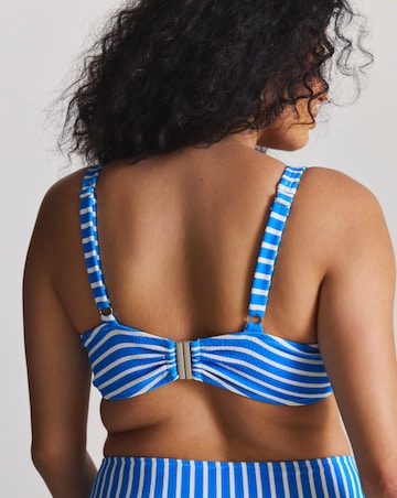 Figleaves Stripe Tie Front Underwired Bikini Top
